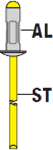 POP Multi-Grip nit zrywalny z łbem kulistym Alu / Stal