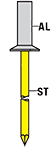 POP Nity zamknięte z łbem stożkowym 120° Alu / Stal