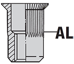 Nitonakrętka STRO aluminiowa – Stożek, Tulejka, Radełko, Otwarta