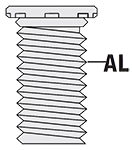 Kołek z gwintem łeb standardowy TYP FHA aluminium