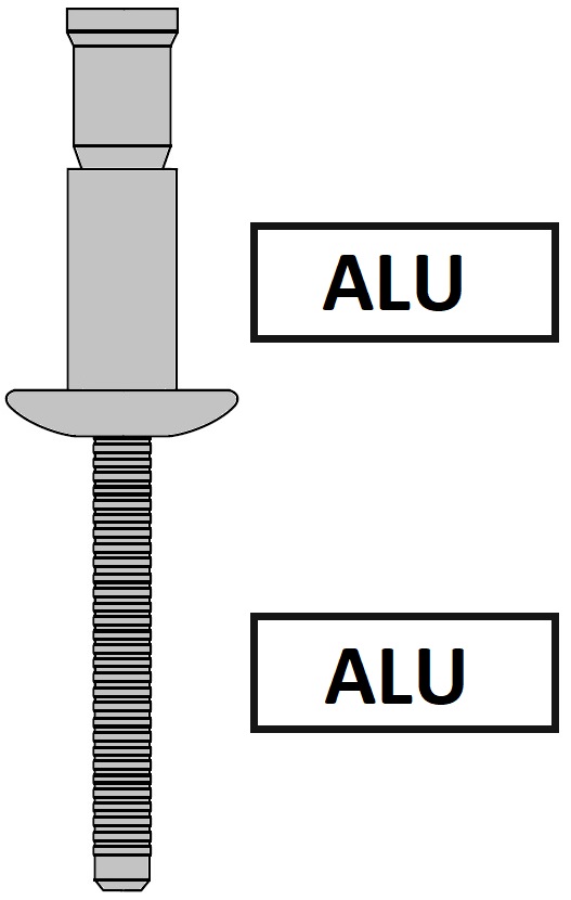 Monobolt 2774 Nit wzmacniany z kołnierzem standardowym Alu / Alu