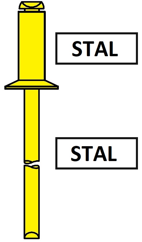 Avdel BD13 Nity zrywalne z kołnierzem wpuszczanym Stal / Stal