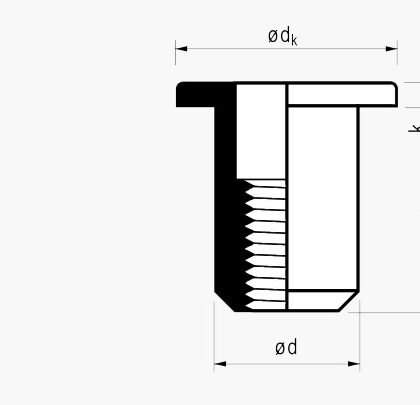 MFX 28-CO MASTERGRIP – nitonakrętki otwarte stal nierdzewna kołnierz cylindryczny