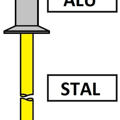 Nity otwarte TAPK BS z łbem stożkowym Alu / ST