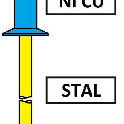 Nity otwarte TLPK BS z łbem stożkowym NI CU / ST