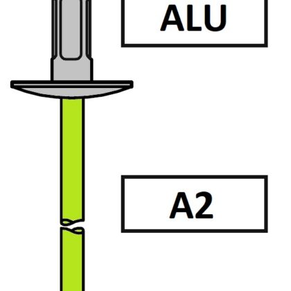Nity AVEX 1643 z łbem powiększonym ALU / A2