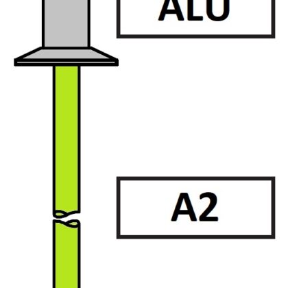 Nity zamknięte AK SSH z łbem stożkowym ALU / A2